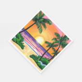 Prachtige Waterverf palmbomen zonsondergang Servet (Hoek)