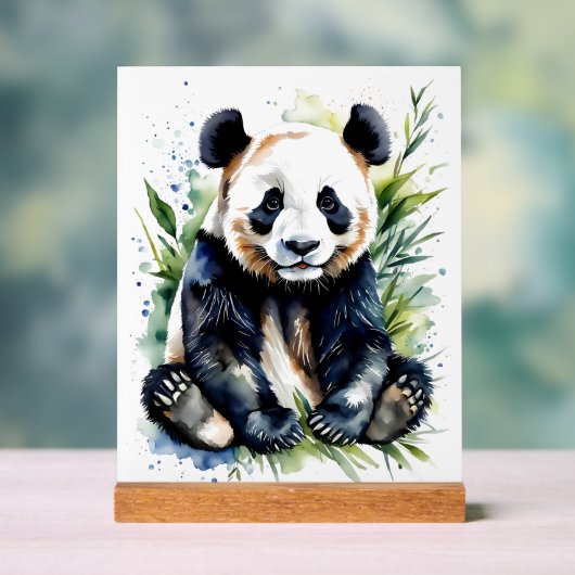 Prachtige Waterverf Panda Beer Acryl Bord (Neutraal)