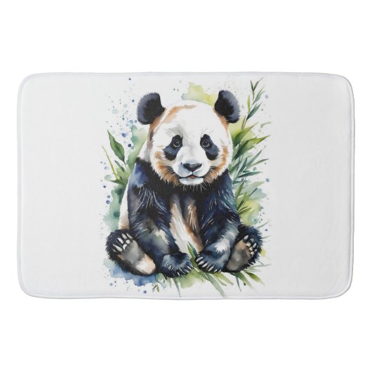 Prachtige Waterverf Panda Beer Badmat (Voorkant)