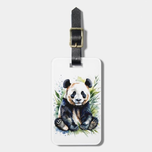 Prachtige Waterverf Panda Beer Bagagelabel (Voorkant verticaal)