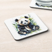 Prachtige Waterverf Panda Beer Bier Onderzetter (Linkerzijde)