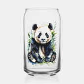 Prachtige Waterverf Panda Beer Blikvorm Glas (Voorkant)