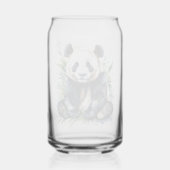Prachtige Waterverf Panda Beer Blikvorm Glas (Achterkant)