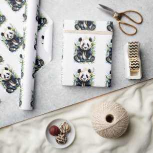 Prachtige Waterverf Panda Beer Cadeaupapier