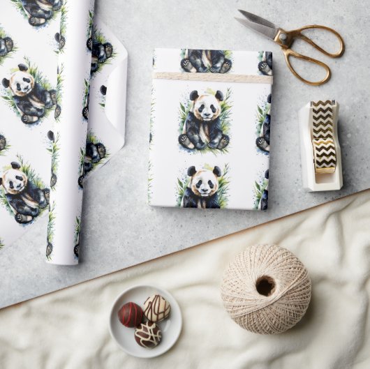Prachtige Waterverf Panda Beer Cadeaupapier (Crafts)