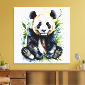 Prachtige Waterverf Panda Beer Canvas Afdruk (Insitu (Woonkamer))