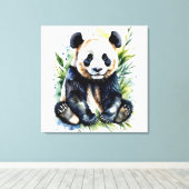 Prachtige Waterverf Panda Beer Canvas Afdruk (Insitu (Houten vloer))