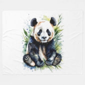 Prachtige Waterverf Panda Beer Fleece Deken (Voorkant (Horizontaal))