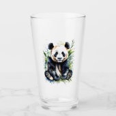 Prachtige Waterverf Panda Beer Glas (Voorkant)