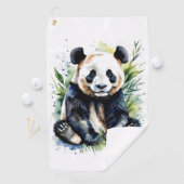 Prachtige Waterverf Panda Beer Golfhanddoek (Insitu)