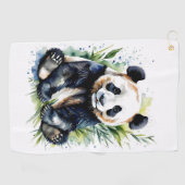 Prachtige Waterverf Panda Beer Golfhanddoek (Horizontaal)