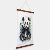 Prachtige Waterverf Panda Beer Hangend Wandkleed (Gebogen)
