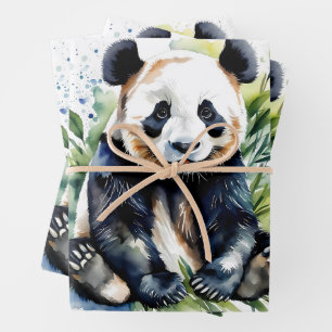 Prachtige Waterverf Panda Beer Inpakpapier Vel