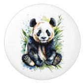 Prachtige Waterverf Panda Beer Keramische Knop (Voorkant)