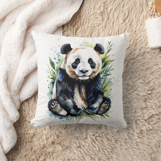 Prachtige Waterverf Panda Beer Kussen (Deken)