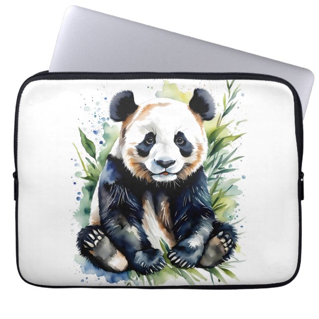 Prachtige Waterverf Panda Beer Laptop Sleeve (Voorkant)