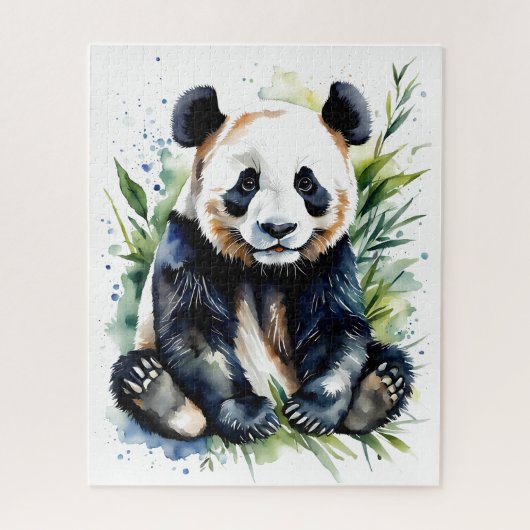Prachtige Waterverf Panda Beer Legpuzzel (Verticaal)