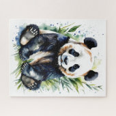Prachtige Waterverf Panda Beer Legpuzzel (Horizontaal)