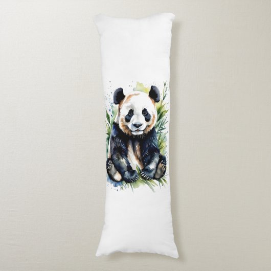 Prachtige Waterverf Panda Beer Lichaamskussen (Voorkant Verticaal)