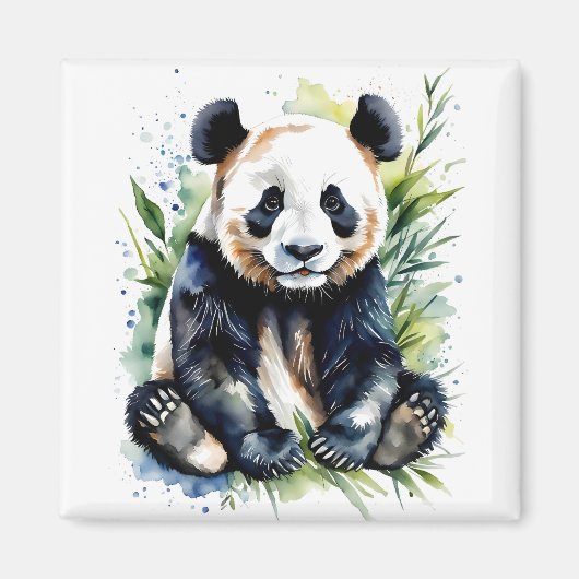 Prachtige Waterverf Panda Beer Magneet (Voorkant)