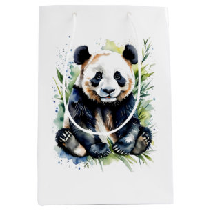 Prachtige Waterverf Panda Beer Medium Cadeauzakje