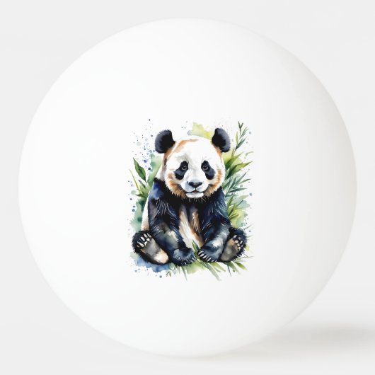 Prachtige Waterverf Panda Beer Pingpongbal (Achterkant)