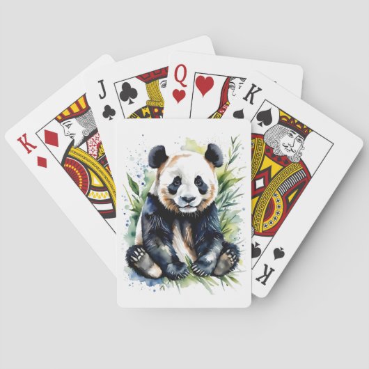 Prachtige Waterverf Panda Beer Pokerkaarten (Achterkant)