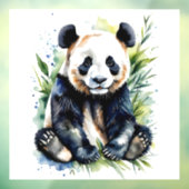 Prachtige Waterverf Panda Beer Raamsticker (Vel 3)