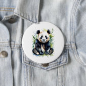 Prachtige Waterverf Panda Beer Ronde Button 4,0 Cm (In situ)