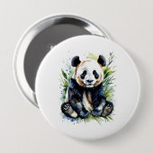 Prachtige Waterverf Panda Beer Ronde Button 4,0 Cm (Voorkant /achterkant)