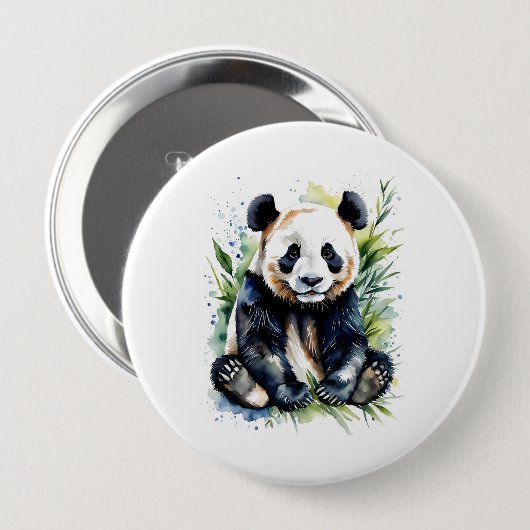 Prachtige Waterverf Panda Beer Ronde Button 4,0 Cm (Voorkant /achterkant)