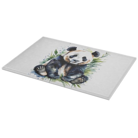 Prachtige Waterverf Panda Beer Snijplank (Hoek)