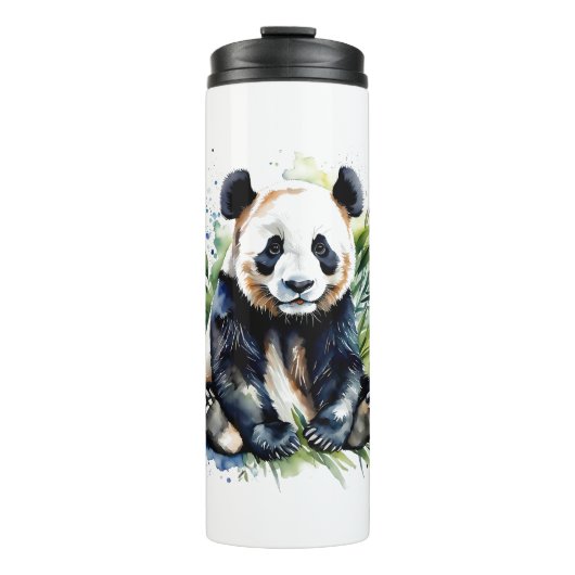 Prachtige Waterverf Panda Beer Thermosbeker (Voorkant)