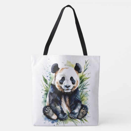 Prachtige Waterverf Panda Beer Tote Bag (Voorkant)