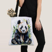 Prachtige Waterverf Panda Beer Tote Bag (Dichtbij)