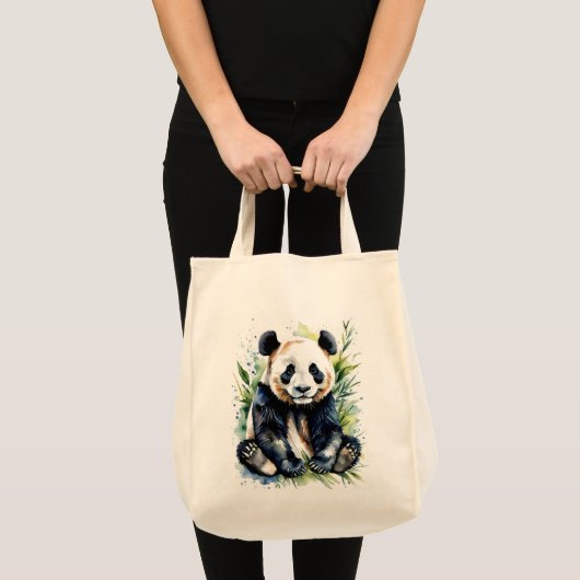 Prachtige Waterverf Panda Beer Tote Bag (Voorkant (product))