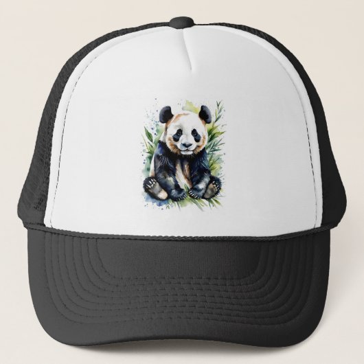 Prachtige Waterverf Panda Beer Trucker Pet (Voorkant)