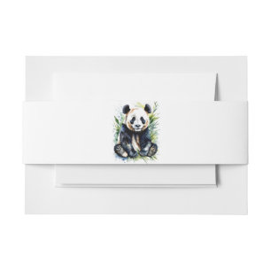 Prachtige Waterverf Panda Beer Uitnodigingen Wikkel