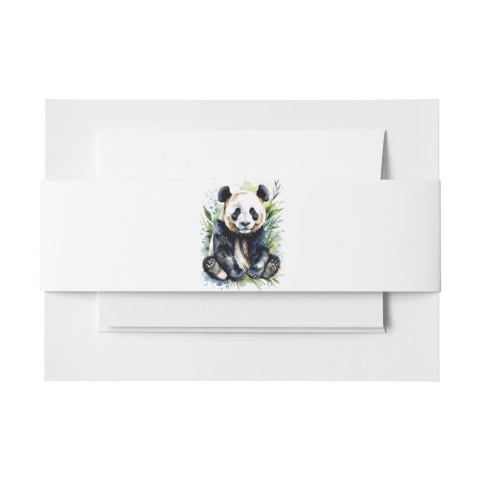 Prachtige Waterverf Panda Beer Uitnodigingen Wikkel (Voorkant Voorbeeld)