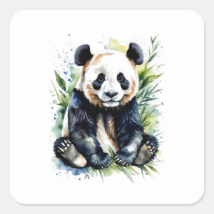 Prachtige Waterverf Panda Beer Vierkante Sticker