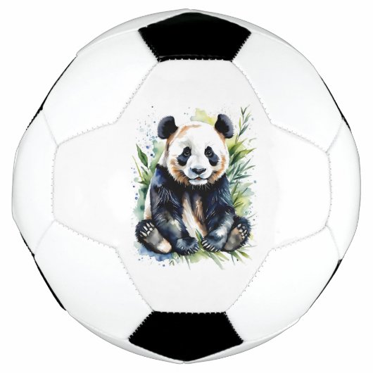 Prachtige Waterverf Panda Beer Voetbal (Voorkant)