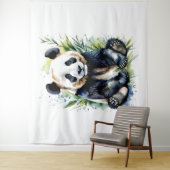 Prachtige Waterverf Panda Beer Wandkleed (In situ)