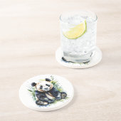 Prachtige Waterverf Panda Beer Zandsteen Onderzetter (Zijkant)