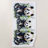 Prachtige Waterverf Panda Beren Strandlaken (Voorkant)