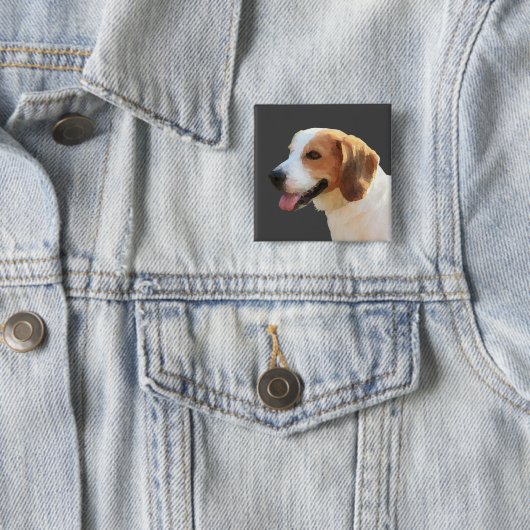 Prachtige Waterverf Pin Button Happy Beagle (In situ)