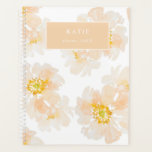 Prachtige waterverf-pony blooms-planner planner<br><div class="desc">Mooie waterverf pony's bloeien op witte achtergrond</div>