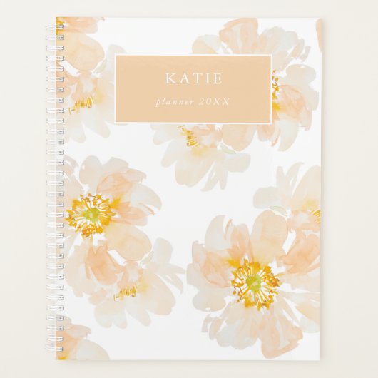 Prachtige waterverf-pony blooms-planner planner (Voorkant)