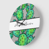 Prachtige Waterverf Prickly Cactus Grote Klok (Hoek)