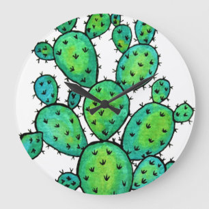 Prachtige Waterverf Prickly Cactus Grote Klok