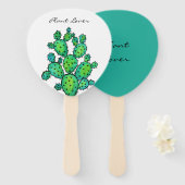 Prachtige Waterverf Prickly Cactus Handwaaier (Voorkant en achterkant)